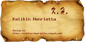 Kalikin Henrietta névjegykártya